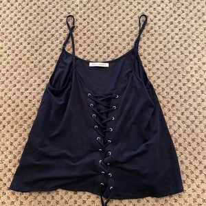 Fox + Hawk black suede tank